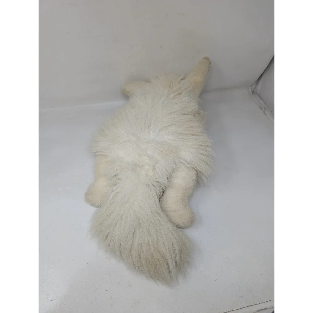 Vintage TY White Persian Angel Cat Pink Bow #1001 Plush Toy 1987 Korea Realistic